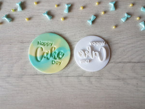 Happy Cake Day Birthday Embosser Stamp | Cookies Soap Pottery Stamp|