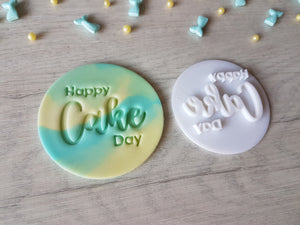 Happy Cake Day Birthday Embosser Stamp | Cookies Soap Pottery Stamp|