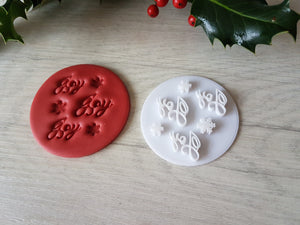 Christmas Joy Snowflake Embosser Stamp | Christmas Cake Cookies Soap Pottery Stamp |