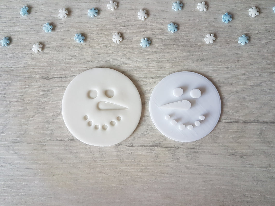 Snowman Christmas Embosser Stamp | Christmas Cake Cookies Soap Pottery Stamp |