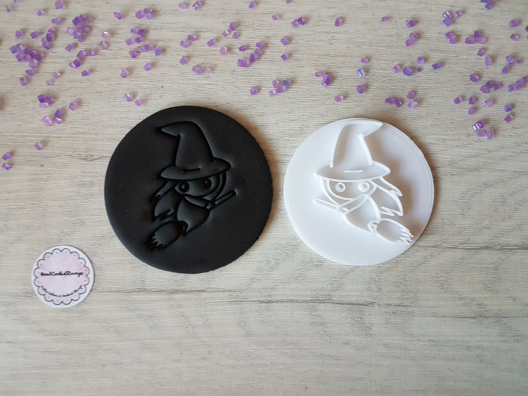 Cute Witch Embosser Stamp | Halloween Cake Cookie Biscuit Pottery Stamp |