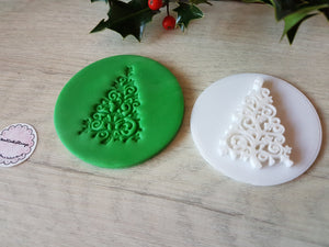 Christmas Star Tree Embosser Stamp | Christmas Cake Cookies Soap Pottery Stamp |