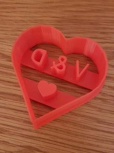 3D Printed Personalised Love Heart Cookie Cutter | Engagement|Wedding|Party|Celebration|Birthday|Love Token|Custom