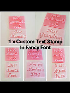 Custom Message Stamp Fancy Font | Fondant Stamp | Custom Pottery Stamp