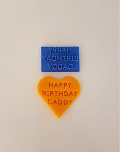 Happy Birthday Daddy/Mummy/Auntie/Godmother/Any Family Member (One Word) Stamp Embosser|Icing|Baking|Cookie Stamp|Birthday Party