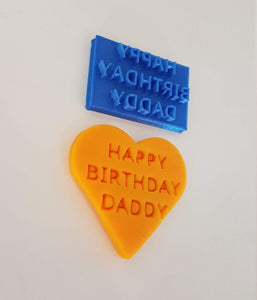 Happy Birthday Daddy/Mummy/Auntie/Godmother/Any Family Member (One Word) Stamp Embosser|Icing|Baking|Cookie Stamp|Birthday Party