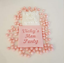 Load image into Gallery viewer, Personalised Name Hen Party Fondant Stamp in Fancy font|Baking|Cookie Stamp|Bridal Shower|Hen Party Do|Wedding

