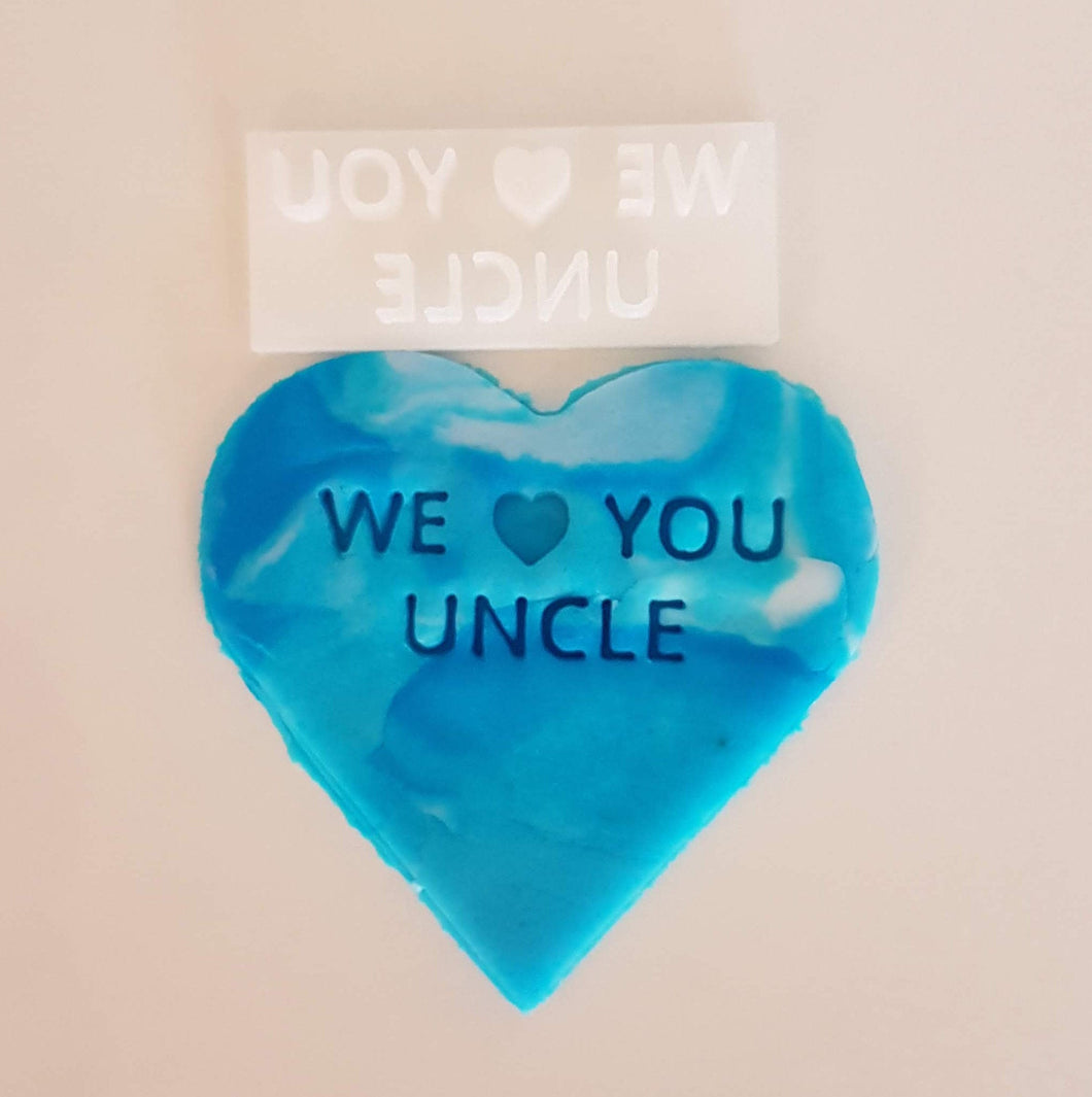 We heart you Uncle Stamp|Icing|Baking|Cookie Stamp|Father's Day Gift|Birthday|Husband|Partner|Daddy|Dad