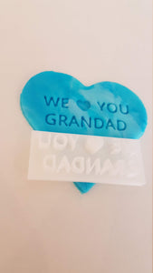 We heart you Grandad Stamp|Icing|Baking|Cookie Stamp|Father's Day Gift|Birthday|Husband|Partner|Daddy|Dad
