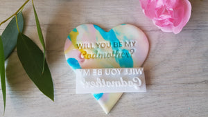 Will you be my Godmother? Fondant Stamp|Baking|Cupcake Cookie Stamp|Christening|Godparent Godmother Godfather Proposal Gift/Gift Ideas