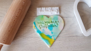 Will you be my Godfather? Fondant Stamp|Baking|Cupcake Cookie Stamp|Christening|Godparent Godmother Godfather Proposal Gift/Gift Ideas