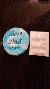 Best Dad Ever Fancy Text Fondant Stamp|Icing|Baking|Cookie Stamp|Father's Day Gift|Birthday|Husband|Partner|Daddy|Dad