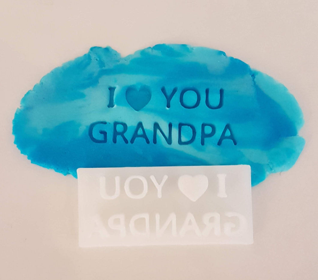 I or We heart you Granddad Stamp|Icing|Baking|Cookie Stamp|Father's Day Gift|Birthday|From the grandchildren|Grandfather gift cakes