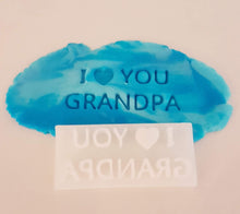 Load image into Gallery viewer, I or We heart you Granddad Stamp|Icing|Baking|Cookie Stamp|Father&#39;s Day Gift|Birthday|From the grandchildren|Grandfather gift cakes
