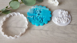 It's a Boy Embosser Stamp | Cake Cookie Stamp | New Baby celebration gift | Gender reveal cookies biscuits