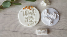 Load image into Gallery viewer, Thank You Embosser Stamp | Cake Cookie Biscuit Stamp | Wedding Thank yous | Gratitudes
