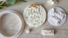 Load image into Gallery viewer, Thank You Embosser Stamp | Cake Cookie Biscuit Stamp | Wedding Thank yous | Gratitudes
