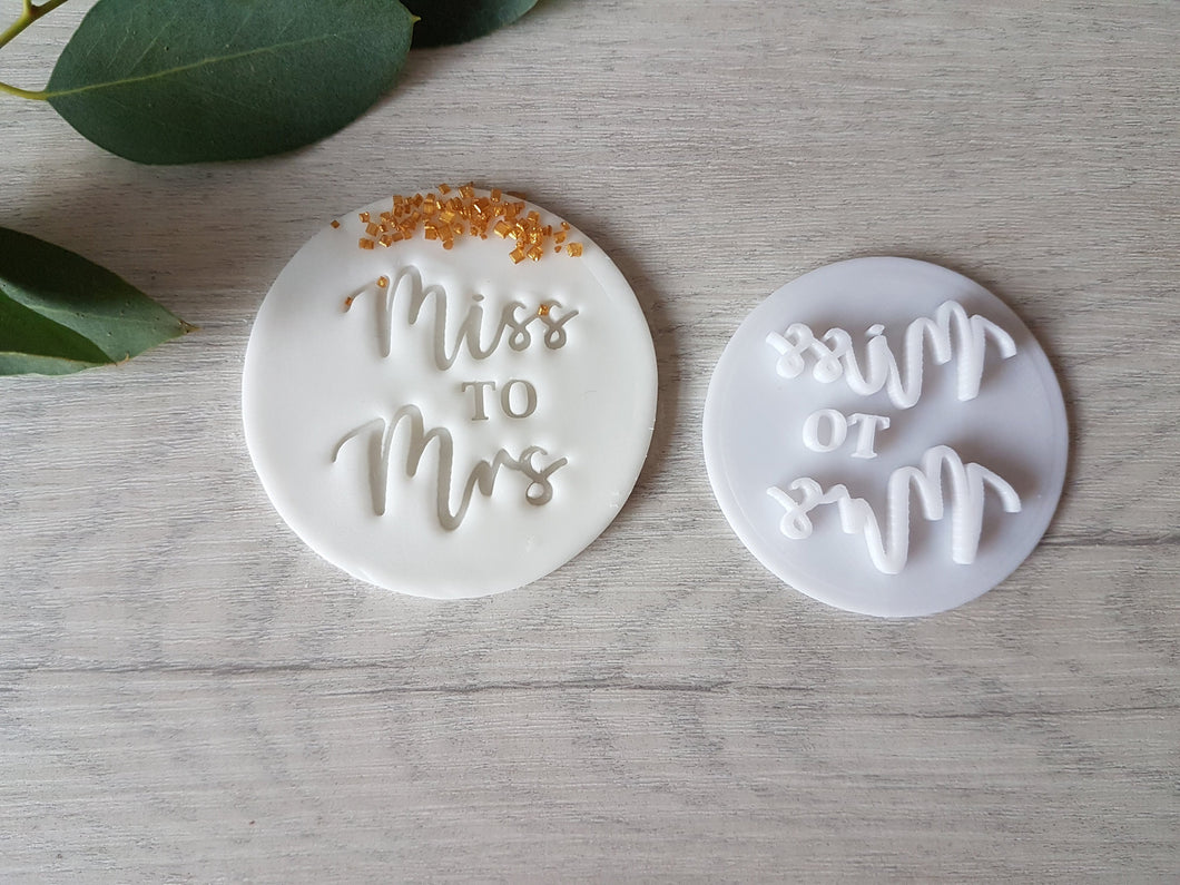 Miss to Mrs Embosser Stamp | Cookie Soap Pottery Stamp |