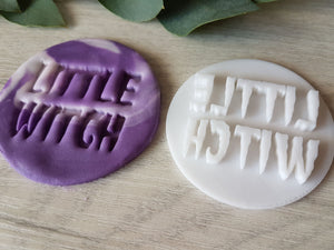 Little Witch Halloween Embosser Stamp | Cake Cookie Biscuit Pottery Stamp |