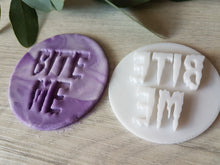 Load image into Gallery viewer, Bite Me Halloween Embosser Stamp | Cake Cookie Biscuit Pottery Stamp |
