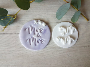 Mrs & Mrs Embosser Stamp | Cookie Soap Pottery Stamp|