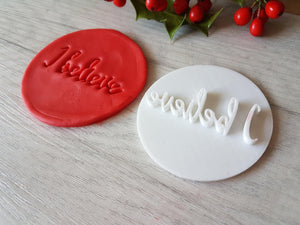 I believe Embosser Stamp|Christmas Cookies Soap Pottery Stamp|