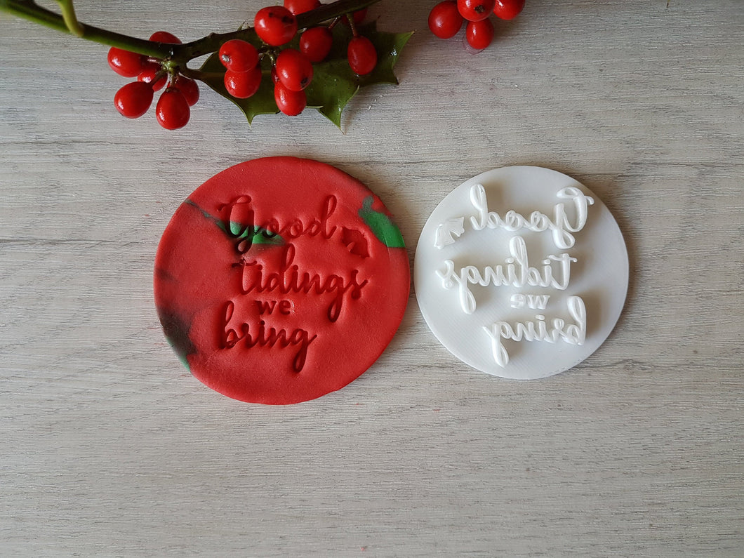 Good tidings we bring Embosser Stamp|Christmas Cookies Soap Pottery Stamp|