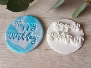 Happy Birthday Embosser Stamp | Cookies Soap Pottery Stamp|