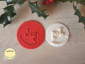 Joy at Christmas Time Embosser Stamp|Christmas Cookies Soap Pottery Stamp|