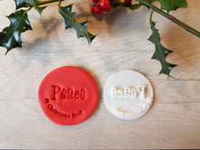 Load image into Gallery viewer, Peace at Christmas Time Embosser Stamp|Christmas Cookies Soap Pottery Stamp|
