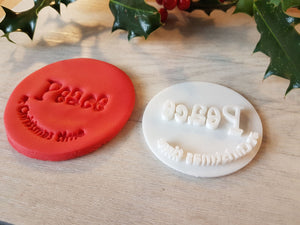 Peace at Christmas Time Embosser Stamp|Christmas Cookies Soap Pottery Stamp|