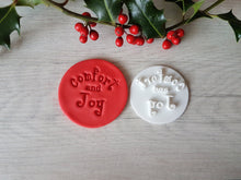 Load image into Gallery viewer, Comfort and Joy Christmas Embosser Stamp|Christmas Cookies Soap Pottery Stamp|
