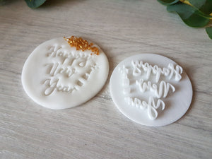 Happy New Year Embosser Stamp|Cookies Soap Pottery Stamp|
