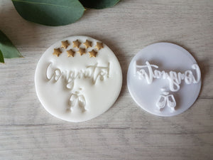 Congrats Embosser Stamp| Cookie Soap Pottery Stamp|