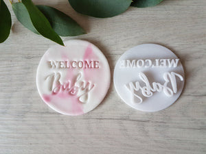 Welcome Baby Embosser Stamp | Cake Cookie Soap Pottery Stamp |