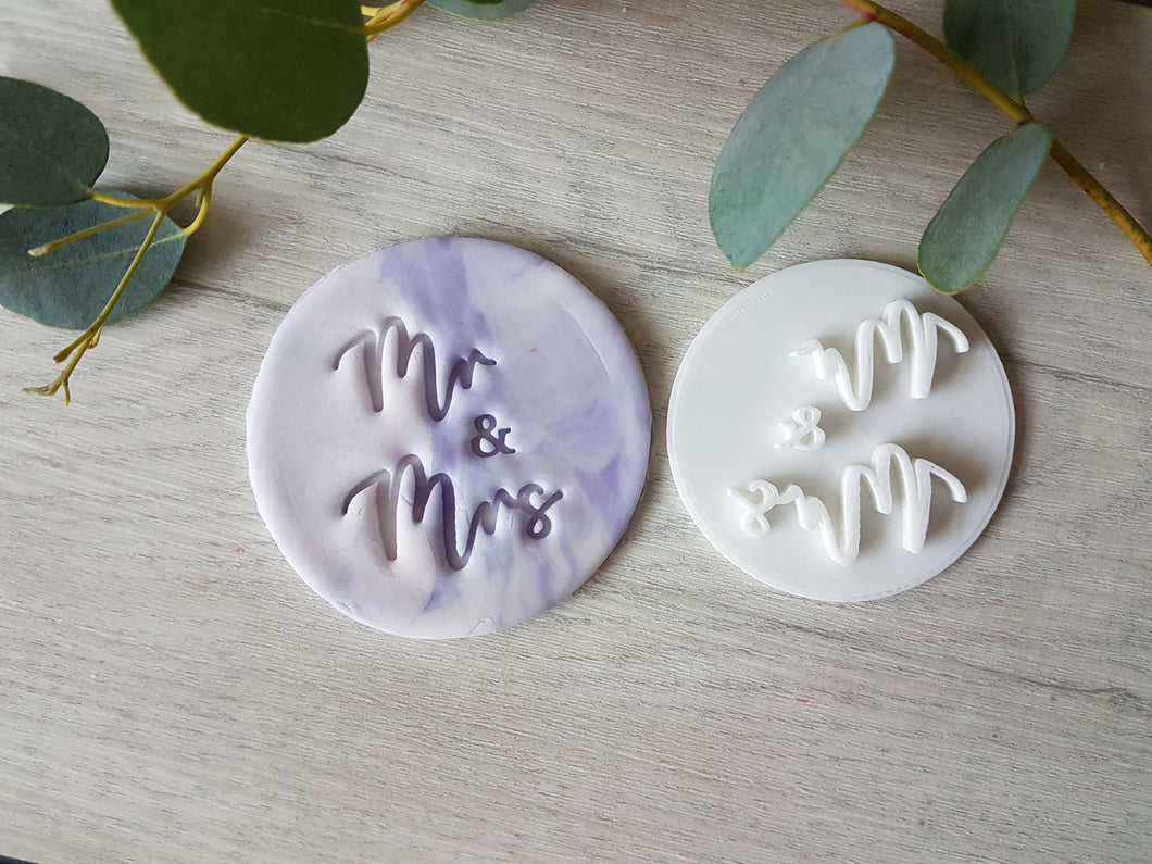 Mr & Mrs Embosser Stamp | Cookie Soap Pottery Stamp |