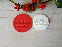 Load image into Gallery viewer, Santa&#39;s coming! Embosser Stamp|Christmas Cookies Soap Pottery Stamp|
