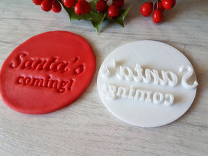 Santa's coming! Embosser Stamp|Christmas Cookies Soap Pottery Stamp|