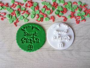 Secret Santa Embosser Stamp|Christmas Cookies Soap Pottery Stamp|