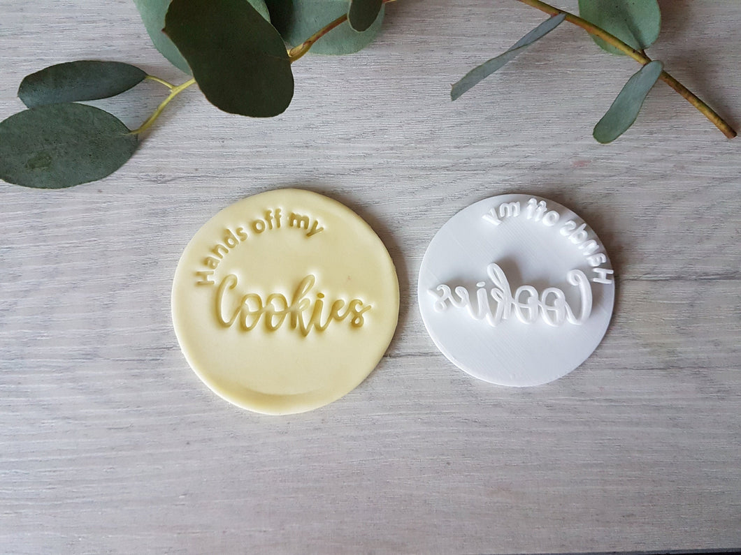 Hands off my Cookies Embosser Stamp|Christmas Cookies Soap Pottery Stamp|