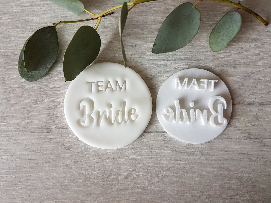 Team Bride Embosser Stamp | Cookie Soap Pottery Stamp |