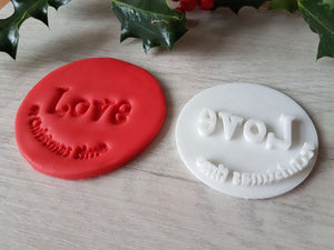 Love at Christmas Time Embosser Stamp|Christmas Cookies Soap Pottery Stamp|
