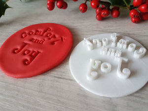 Comfort and Joy Christmas Embosser Stamp|Christmas Cookies Soap Pottery Stamp|