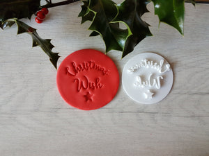 Christmas Wish Embosser Stamp |Christmas Cake Cookies Soap Pottery Stamp |