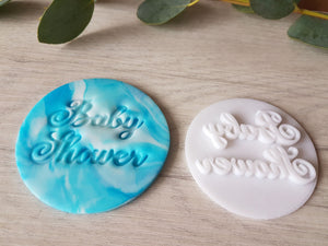 Baby Shower (style 2) Embosser Stamp | Cake Cookie Soap Pottery Stamp |