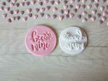 Load image into Gallery viewer, Bee Mine Valentine&#39;s Embosser Stamp | Cookie Biscuit Pottery Stamp |
