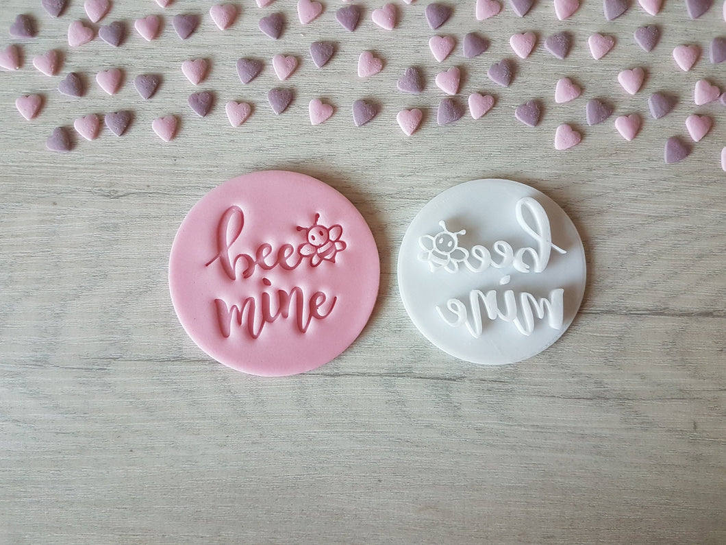 Bee Mine Valentine's Embosser Stamp | Cookie Biscuit Pottery Stamp |