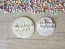 Load image into Gallery viewer, Custom Baby Surname Embosser Stamp | Cake Cookie Soap Pottery Stamp |
