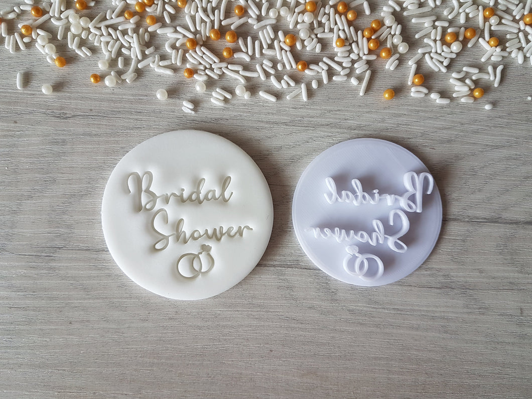 Bridal Shower Embosser Stamp | Cake Cookie Soap Pottery Stamp |