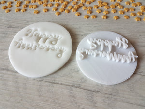 Happy Anniversary Embosser Stamp | Cake Cookie Soap Pottery Stamp |